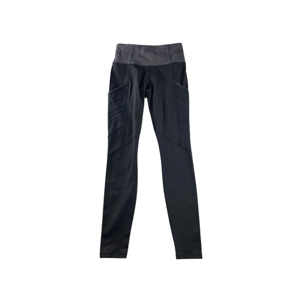 Lululemon Align High Waist Leggings Black‎ Textured Waist Zip Pocket Size 4